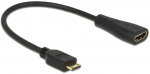Delock adapterio kabelis mini HDMI-C vyri&scaron;kas > HDMI-A moteri&scaron;kas 23 cm