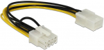 Delock maitinimo kabelis PCIE 6 kontaktų moteri&scaron;kas > 8 kontaktų vyri&scaron;kas PCIE