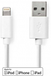 Nedis kabelis USB 2.0 | Apple Lightning 8 kontaktų | USB-A jungtis, balta