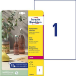 Lipnios etiketės Avery Zweckform, A4, 210x297mm, 25 lapai, skaidrios