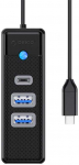 Adapteris Hub USB-C iki 2x USB 3.0 + USB-C Orico, 5 Gbps, 0,15 m (nepaprasta)