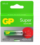 Baterijos GP LR6 AA Super (G-TECH) 5 vnt.
