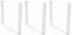 Valgomojo stalo kojelės, V formos, 3 vnt., baltos, 100x(72-73,3) cm, plienas