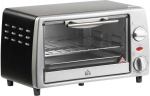 Gruzdintuvė HOMCOM Elektrinė orkaitė 10L, reguliuojama temperatūra ir laikmatis, su grotelėmis ir keptuve, 750 W, 36,5x26x22 cm, sidabri&scaron;kai juoda