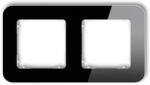 Karlik Elektrotechnik 12-0-IRSZ-2 ICON Universalus dvigubas suapvalintas rėmas - stiklo efektas (rėmas: juodas dugnas: baltas) 12-0-IRSZ-2