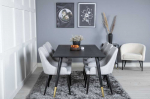 Venture Design Valgomojo stalas ir kėdės rinkinys, Dipp ir Plaza, 180x90 cm, Juoda ir &Scaron;viesiai Pilka