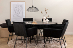 Venture Design Valgomasis stalas, Kopenhaga, 140x74 cm, Juodas / Valgomasis kėdė, Petra, 60x87x57 cm, Juoda