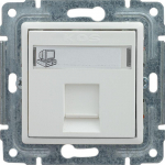 Kos Elektro System KOS Vena vienas RJ45 kompiuterio lizdas, neekranuotas, etiketė balta (510465)
