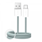 Puro Fabrik 2.0 10W USB-A - USB-C Braided Kabelis 1.5m - žalios spalvos