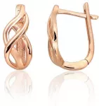 Auksiniai auskarai angli&scaron;ku užsegimu, Raudonas Auksas, Be akmens - 1.87 g. - 14 mm.