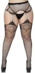 Leg Avenue Europe Juodos kojinės su keliarai&scaron;čiu 1X/2X