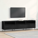 TV staliukas Televizoriaus spintelė juoda ąžuolo 150 x 30 x 44,5 cm