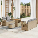 Sodo Sofų Rinkinys 10 pcs Bežinė ir &scaron;viesiai pilka poliratanas