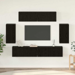 TV staliukas TV spintelių komplektas 6 pcs Juodas ąžuolas Apdirbta mediena