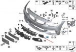 Originalus BMW F32 F33 F36 Priekinis Bamperio Apdailos Grotelės De&scaron;inė 51118054550