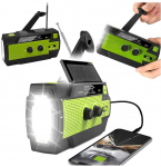 Realne Ceny Radijo imtuvas RC-K-1394 su saulės elementu (FLASHLIGHT POWERBANK 4000mAh AM FM SOS USB)