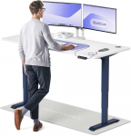 Elektrinis Reguliuojamo: Auk&scaron;čio stalas Desktronic HomePro Mėlynas/Baltas, 180x80cm, Dvigubas motoras, USB ir USB-C įkrovimo lizdai