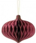 Party Deco Kalėdinė puo&scaron;mena PartyDeco Popierinis baubas Ovalus, bordo, 16x15cm vieno dydžio