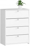 Batų spintelė su 4 atverčiamomis durelėmis, 60 cm, balta