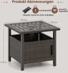 Bonideco Select Lauko stalas 55,5x55,5x47,5cm., tamsiai rudos spalvos