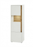 Vitrinos spintelė City, 157 cm, balta/ąžuolinė