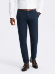 CLASSIC Vyri&scaron;kos klasikinės chino kelnės su smulkia tekstūra - tamsiai mėlynos v3 om-pacp-0188