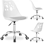 Vaiki&scaron;ka reguliuojamo auk&scaron;čio, besisukanti kėdė su ratukais, balta/pilka, ergonomi&scaron;ka, prie ra&scaron;omojo stalo, mokyklinė