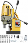 Magnetinis gręžimo staklės 1400W metalo gręžimui, su 11 žiedinių pjoviklių, tikslia gylio kontrole, 40 mm gręžimo talpa, mag gręžtuvas 1400W, magnetinis &scaron;erdies gręžimo įrenginys