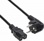 Fuj:tech CEE 7/7 - C13 -virtajohto kulmapistokkeella, musta, 3 m
