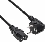 Fuj:tech CEE 7/7 - C13 -virtajohto kulmapistokkeella, musta, 3 m