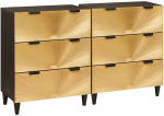 Kabalas 2 pcs Juodas ir auksinis 60 x 33 x 75 cm