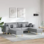Sofa 3 vnt. &Scaron;viesiai pilka audinys