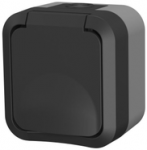 Duwi 60324 Vieno pavir&scaron;iaus montuojamas lizdas su įžeminimu Aqua Pro IP55 grafito pilka 60324