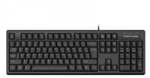 A4tech FKS12, multimedi&aacute;ln&iacute; kancel&aacute;řsk&aacute; tich&aacute; klaviatūra, CZ/US, USB, juoda