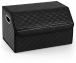 Promotions Automobilio bagažinės organizatorius, 46x30x28 cm, juodos spalvos, odinis, daiktų laikymo dėžė