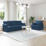 Sofa Sofos komplektas 2 pcs Mėlyna 201 x 80 x 85 cm audinys