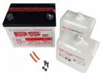 Universalus AKUMULIATORIUS SU RŪG&Scaron;TIES ELEKTROLITU 12V 24Ah KAIRĖJE PLIUSAS 196 mm x 131 mm x 184 mm