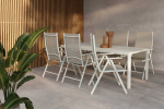 Lauko baldų komplektas Venture Design Valgomojo komplektas Giardini valgomojo stalas ir Break valgomojo kėdės, smėlio spalvos, aliuminis