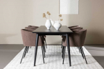 Venture Design Valgomojo komplektas Ellis valgomojo stalas su Berit valgomojo kėde 230x85 cm juoda ruda plienas MDF