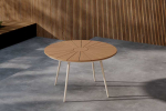 Venture Design Valgomojo stalas 120 cm smėlio spalvos poli&scaron;almas