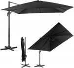 COSTWAY lauko skėtis, kvadratinis, 300 &times; 300 cm, 360&deg; pasukamas, juodos spalvos, ZB33835PWDE-GM