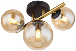 Lubinis &scaron;viestuvas Lubinis LED &scaron;viestuvas GLOBO Riha, 3xG9, 3,5W,3000K, 350lm,juodos/žalvario sp.,20,8x28,3cm