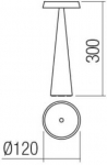 2,5W LED įkraunamas stalo &scaron;viestuvas TAO, žalias, 2700/3000K, dimeriuojamas, 90334