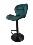 Re-stock Furniture Aksominė baro kėdė &bdquo;Bona&ldquo;, tamsiai žalia