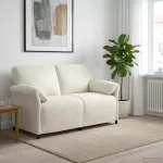 Dvita&scaron;kė sofa Kreminė 158 x 83 x 95 cm Aksomas