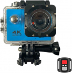 Dėklas iWear K1 Ultra HD 4K 16Mpix Wi-Fi Sporta Kamera ar 2'' LCD Tālvadību & 8x Fiksācijas Komplekts Zila