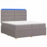 Lova LED lovos čiužinys su LED ap&scaron;vietimu Taupe 200 x 200 cm Audinys