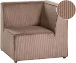 Sofa Beliani Kampinis modulis LEMVIG de&scaron;ininis smėlio spalvos velvetinis