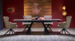 MARVIN extension table, top - maroon marble, legs - juodas