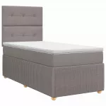Spyruoklinė lova su čiužiniu Taupe 80 x 200 cm Audinys